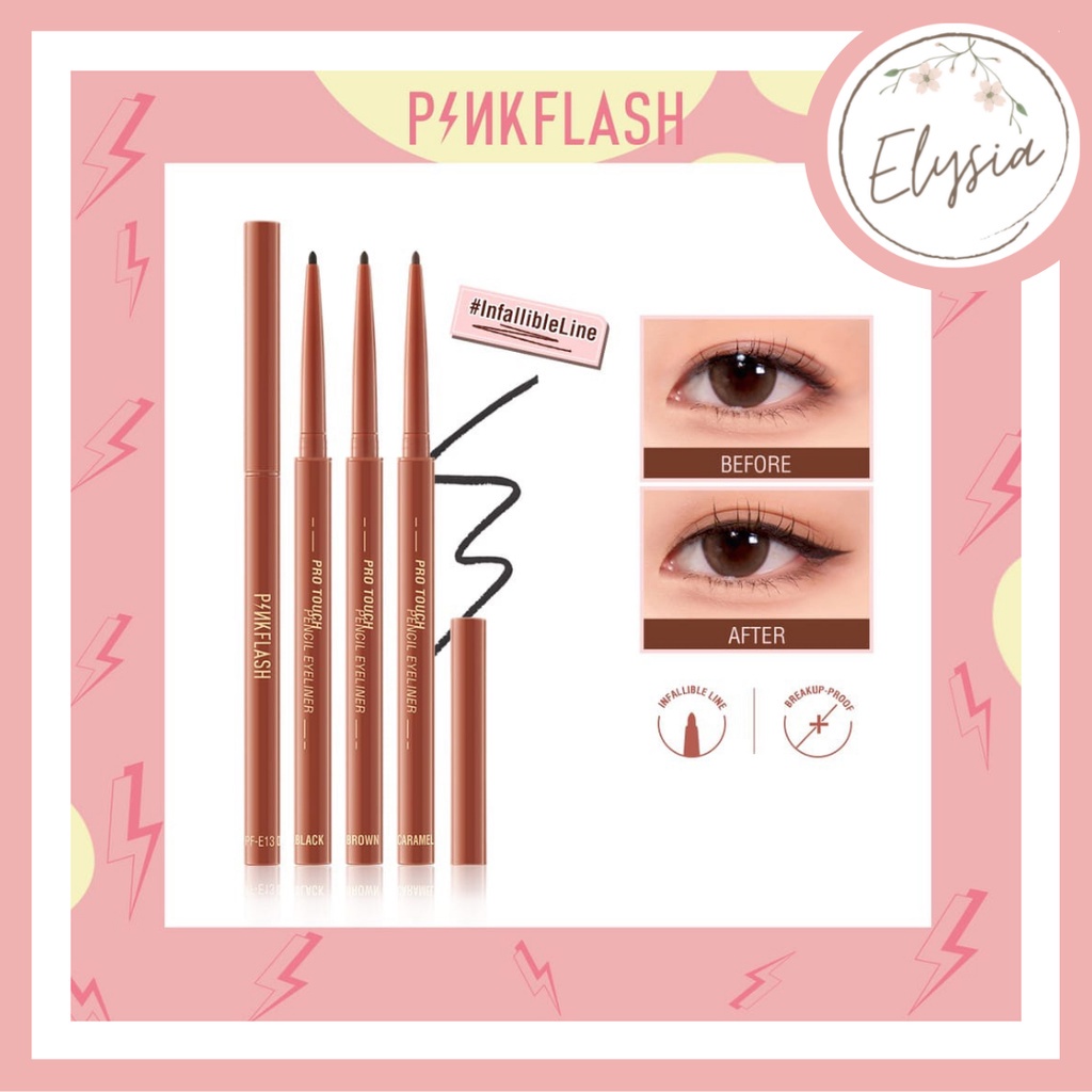 [TERMURAH] PINKFLASH Pro Touch Pencil Eyeliner - InfallibleLine Hyperfine Smooth Gel Eyeliner - Waterproof - PINK FLASH - PF E13