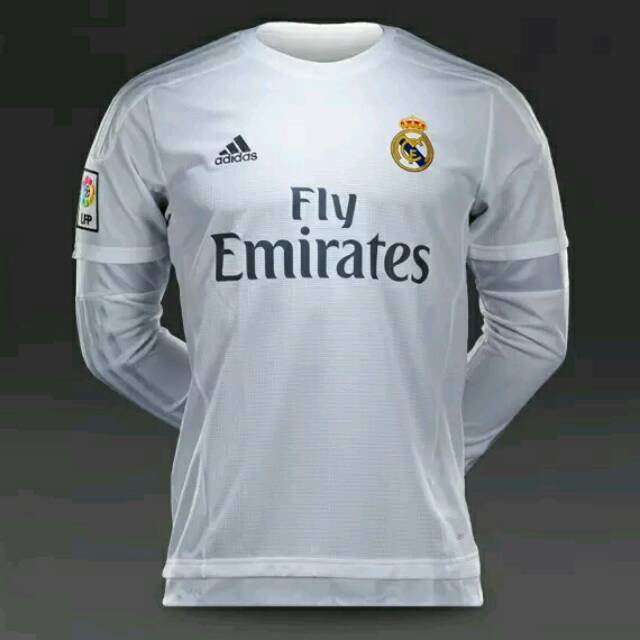 Jersey Grade Original Murah Real Madrid Home Long Sleeve LS Lengan Panjang 2015 2016 Kaos Bola