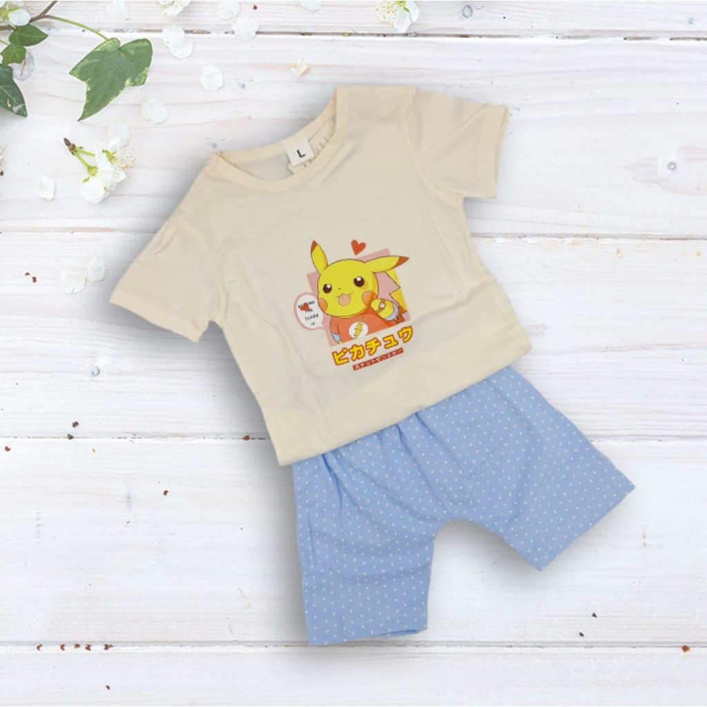 KAOS ANAK BAJU ANAK COWOK CEWEK CASUAL POKEMON UMUR 1 2 3