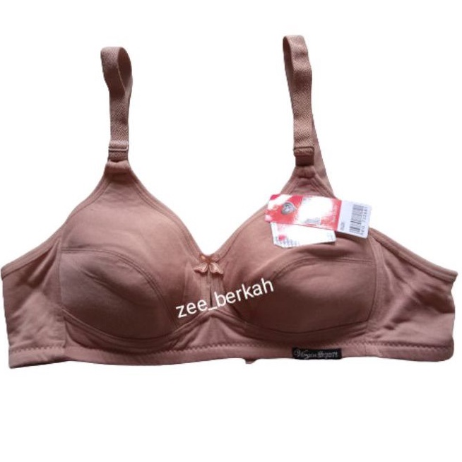 BH virgin sport merk VIRGIN, tanpa busa, full katun, kain lembut nyaman ukuran 36 38