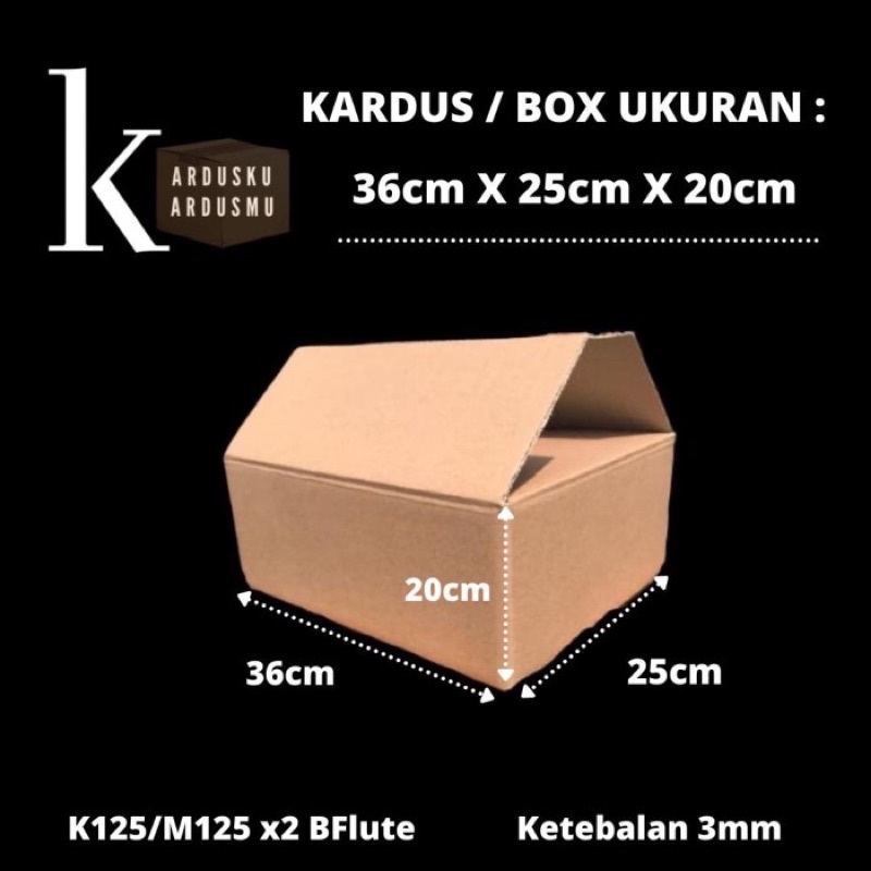 KARDUS POLOS / KARTON BOX UK 36 x 25 x 20cm