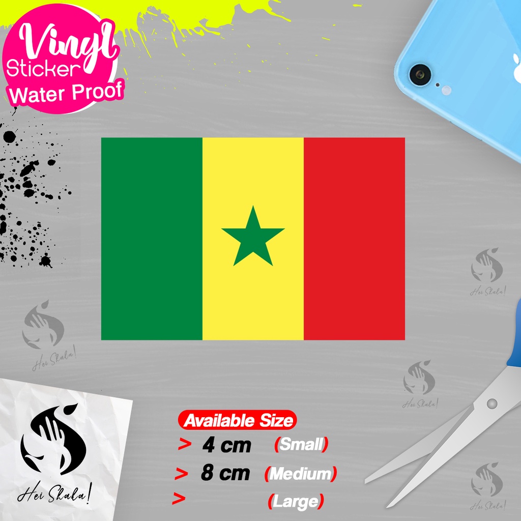 

Stiker Senegal Sticker Vinyl Satuaan Motif Bendera Negara Dunia Bahan Anti Air