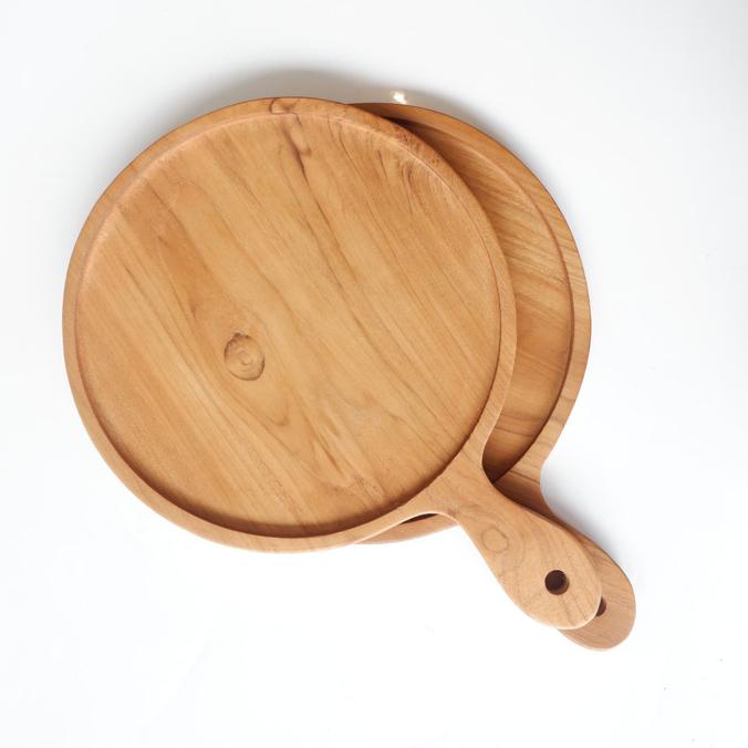 Pizza Pan Kayu List Pinggir Large Diameter 30 Cm |Piring Pizza Kayu