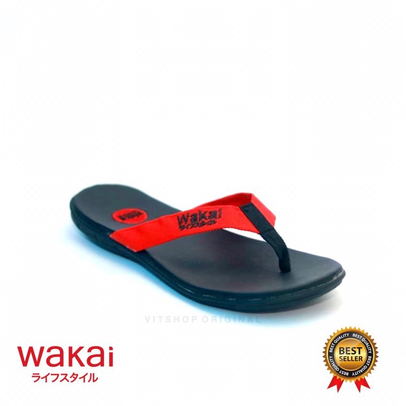 Sendal Wakai Jepit Tali Merah | Sandal Pria Terbaru 2020 | Sandal Pria Dewasa / Sendal Import Distro