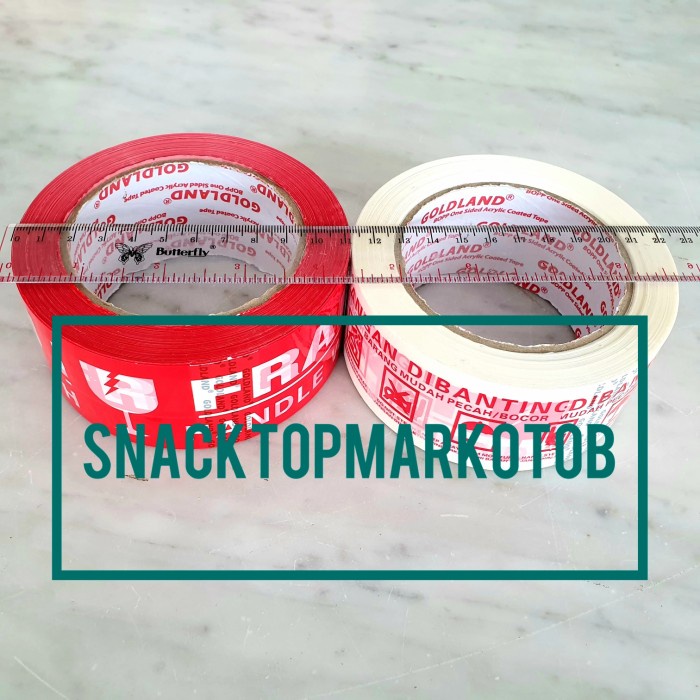 

PEREKAT-PENGIKAT- LAKBAN FRAGILE MERAH / PUTIH 2 INCH ( 48MM) 100METER 2 BAHASA LENGKAP - RANDOM