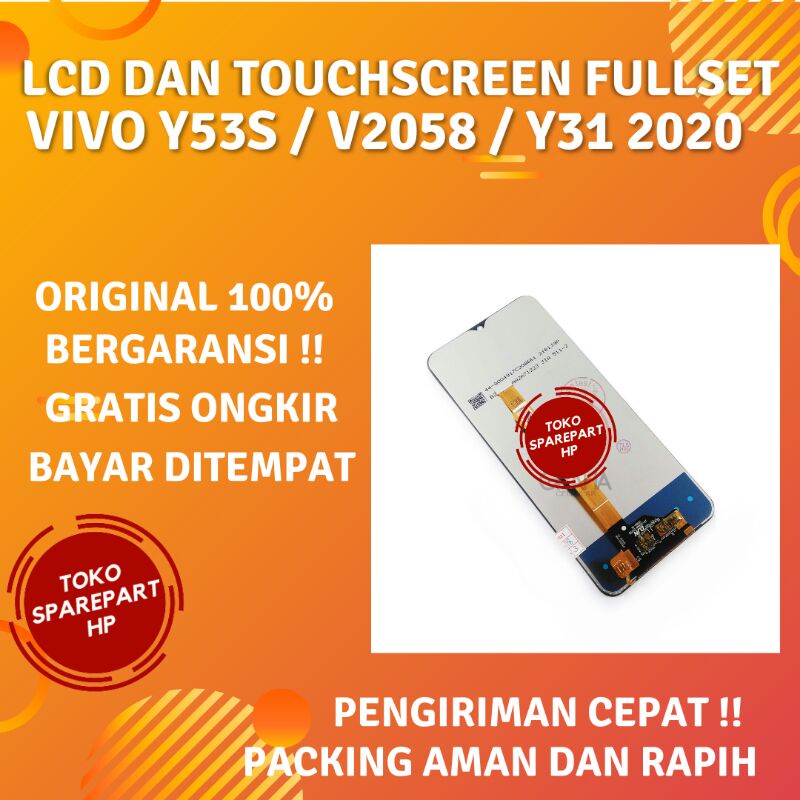 Lcd Ori Vivo Y53S - Y 53S - Y53 S - V2058 - V 2058 - Y31 2020 Fullset Layar Touchscreen Original