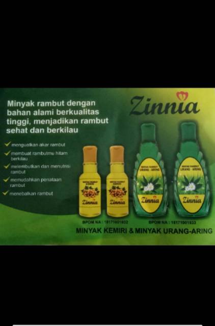 Minyak Rambut Urang Aring Zinnia 100 Ml Shopee Indonesia