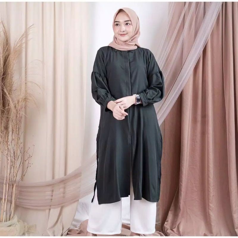 Baju Baju Imfort Wanita Nadin Plain Tunik Shakila Premium