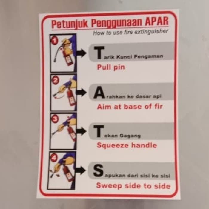 

SIGN STICKER CARA PENGGUNAAN APAR UK 15X20CM K3 RAMBU SAFETY - TATS