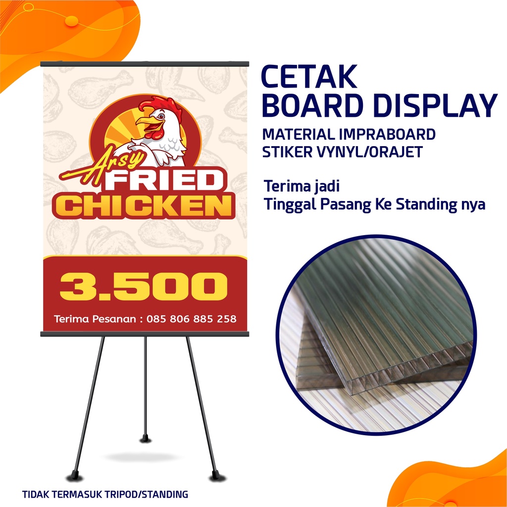 Jual Cetak Stiker Board Tripod Impraboard Papan Display Shopee