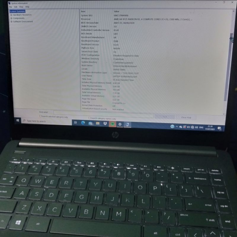 laptop hp 14s dk0078au