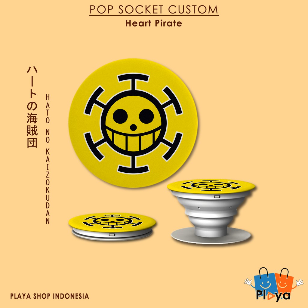 Pop Socket Animasi/Anime One Piece - Heart Pirate Sign