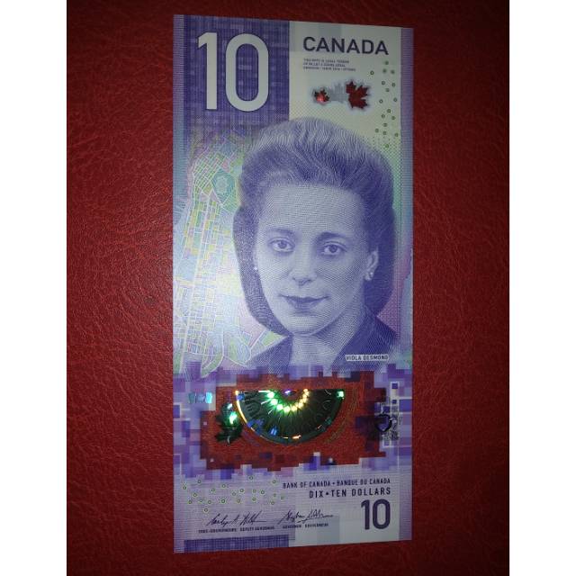 Uang Asing Polymer Canada Commomerative 10 Dollars ( Berdiri )