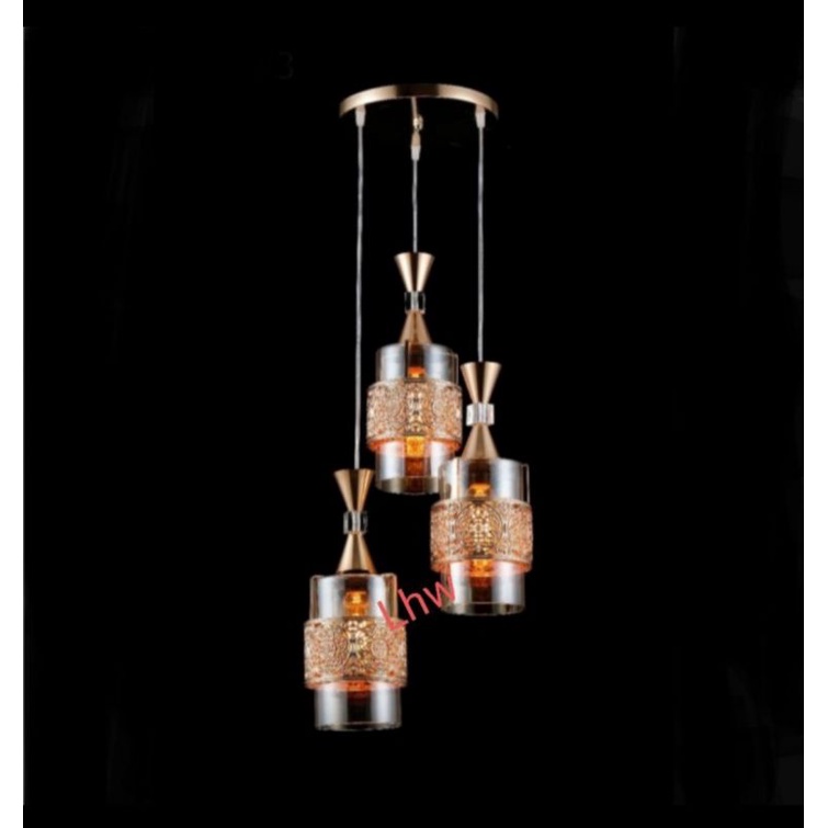 Lampu Hias Gantung Dekorasi Ruang Tamu- Meja Makan Minimalis 3 in 1 8259, 8243, 8242, 60040, 60420 m