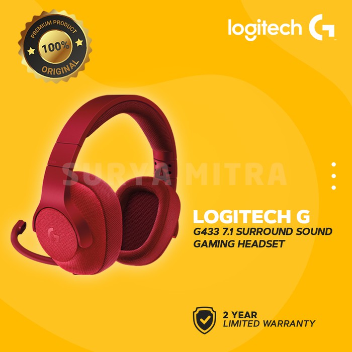 Headset Gaming Logitech G433 / G 433 -7.1 Surround