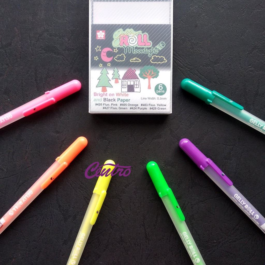 

Sakura Gelly Roll Pen Moonlight Set 6 Colors Pena Fluorescent