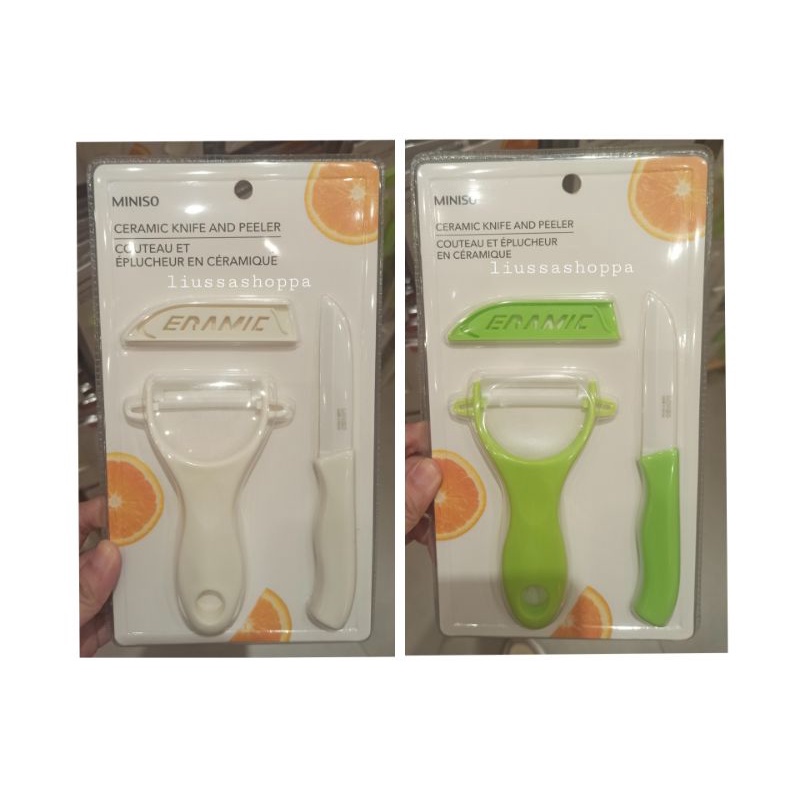Pisau Keramik Miniso - Ceramic Knife & Peeler Set