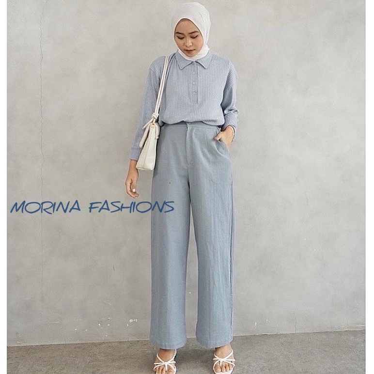 Kulot Linen Celana Wanita Linen Premium Pants