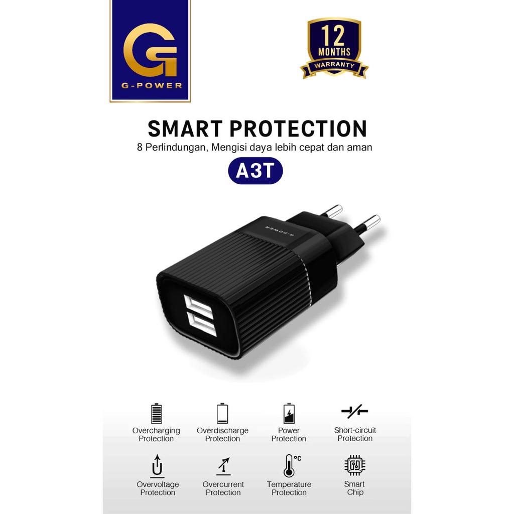 GPOWER Fast Charger A3T with 2 USB 2.4A Output &amp; Fast Charging Performance