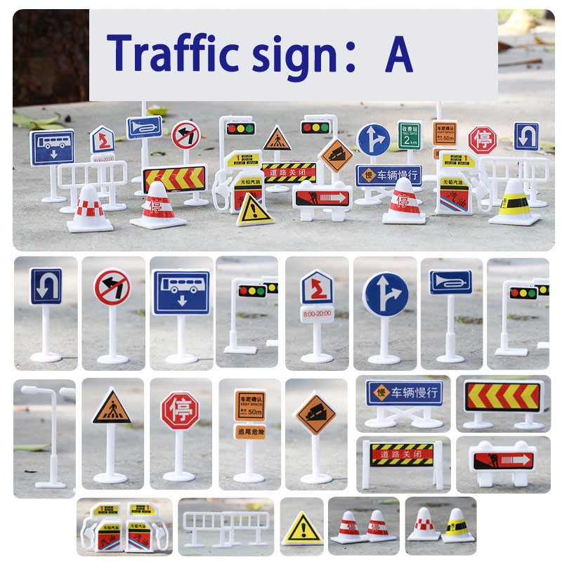 RAMBU LALU LINTAS JALAN SET-A MINIATUR DIORAMA MAKET MAINAN EDUKASI