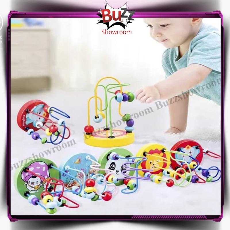 Mini Round Beads Traffic Wire Maze Mainan Edukasi Anak Bead