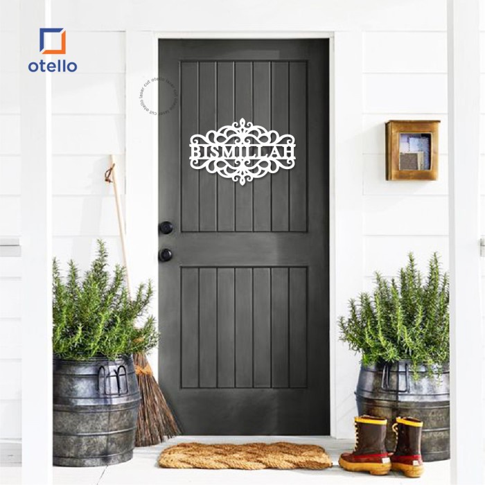 Bismillah Hiasan Pintu Rumah Door Sign Ornament Muslim Signage Akrilik