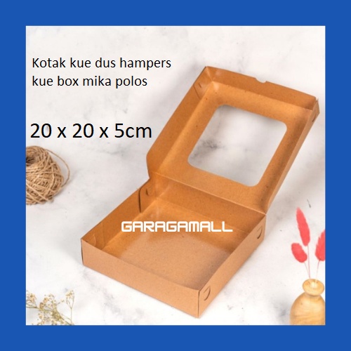 

Kotak kue dus snack dus kue kardus hampers kue dus packing snack box kotak kue brownies box mika 20x20x5 cm (isi 10 pcs)
