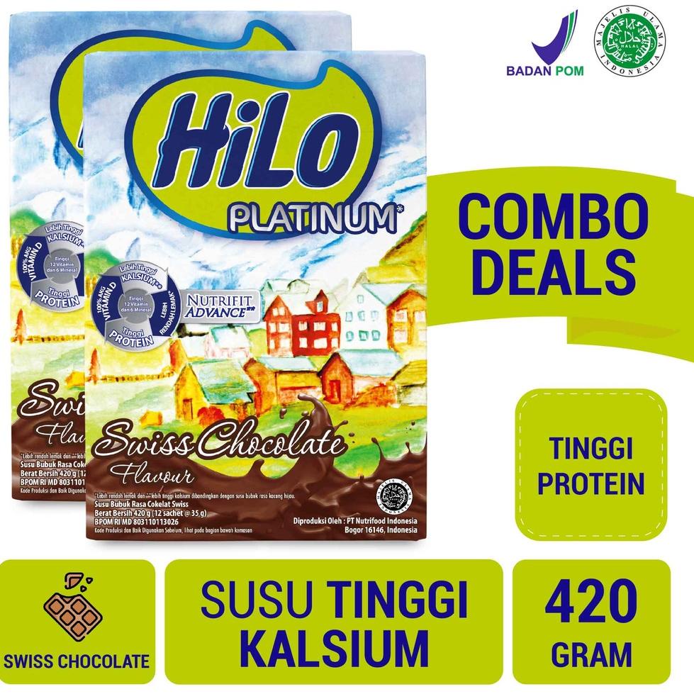 

rjd44 Twin Pack - HiLo Platinum Swiss Chocolate 420 gram - Susu Tinggi Kalsium ..,,.,,.,