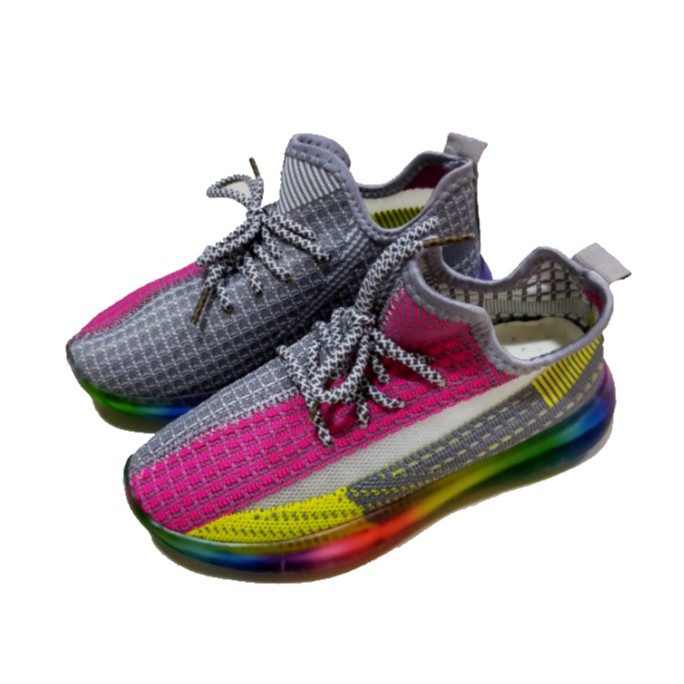 Sepatu Rainbow Sneakers Kids Shoes Non LED Sepatu Anak Size 26-37 Usia 3-9 Tahun