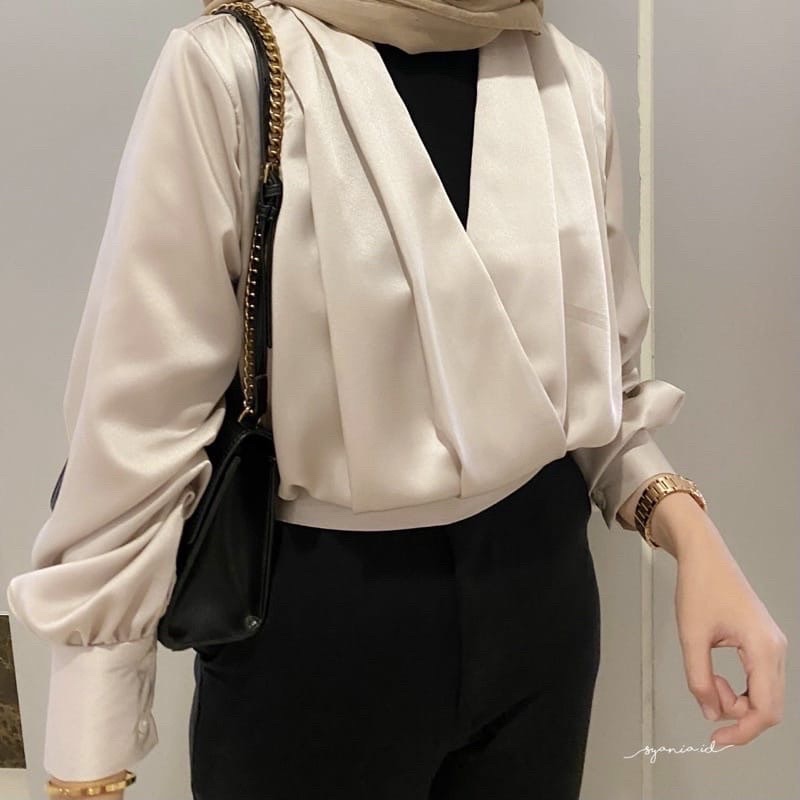 RD FASHION BLOUSE MIZUNA CROP OUTER ATASAN WANITA SHIRT / BLOUSE WANITA / ATASAN WANITA SHIRT