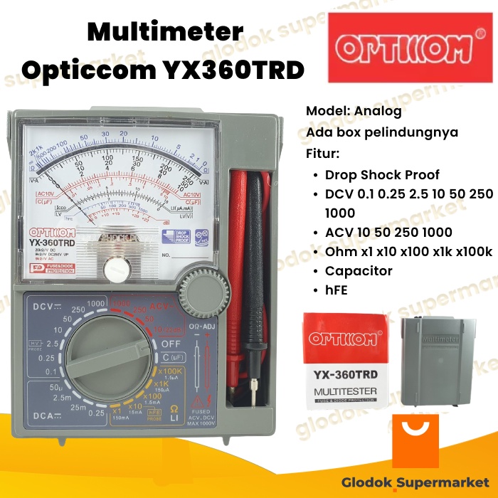 Multitester Opticcom YX360TRD Multimeter Analog YX-360TRD Tester Jarum