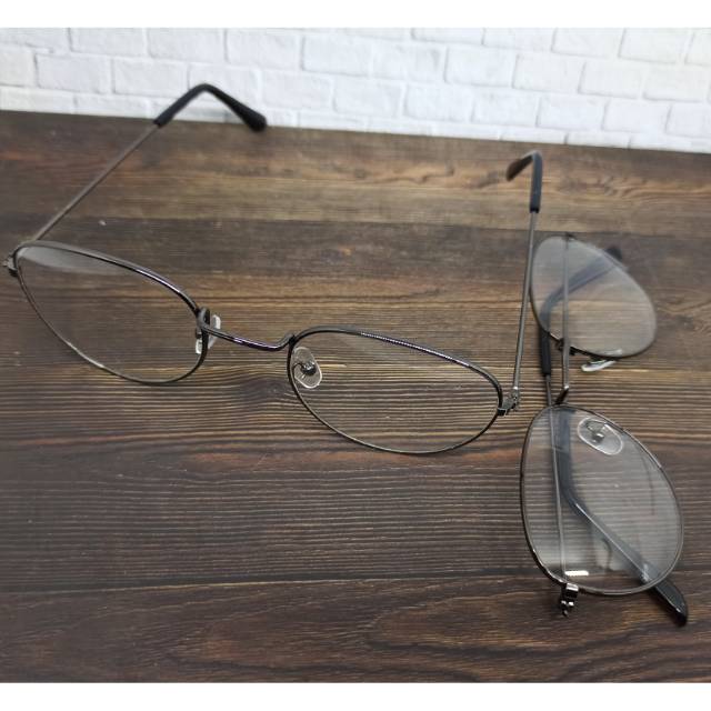 Kacamata Wanita Lensa Rangka Transparan Retro Vintage Metal Frame Eyeglasses