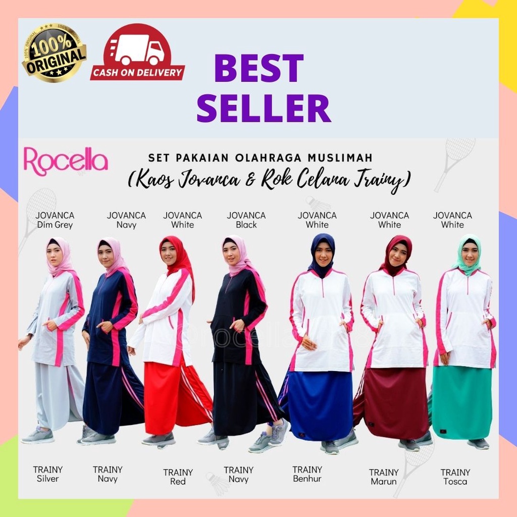 SETELAN OLAHRAGA KAOS JOVANCA DAN ROK CELANA TRAINY / ROK CELANA SPORTY, KAOS OLAHRAGA WANITA