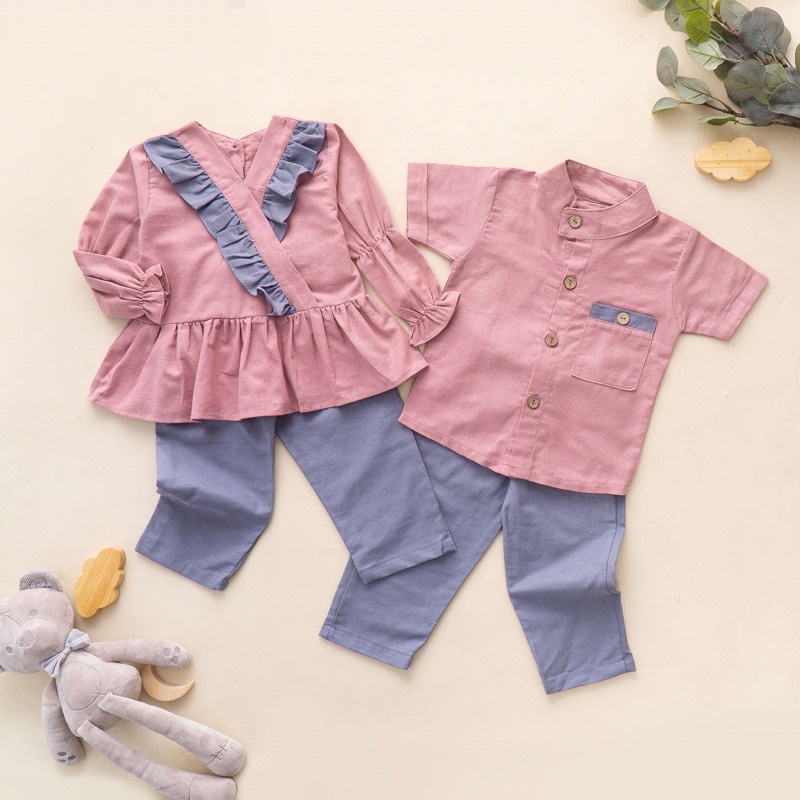 RACHIDKIDS / SETELAN ANAK KEMBAR / SETELAN BAJU KOKO ANAK / BAJU KOKO ANAK / ADAM DAN HAWA SET