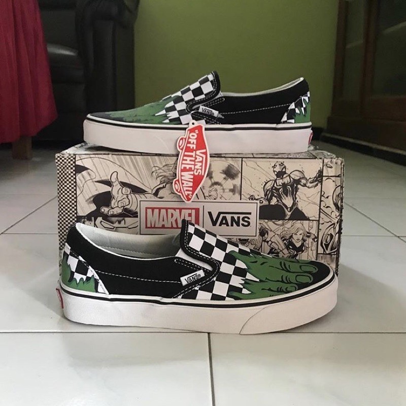 Slip on Vans x Marvel Hulk Checkerboard (Underretail)