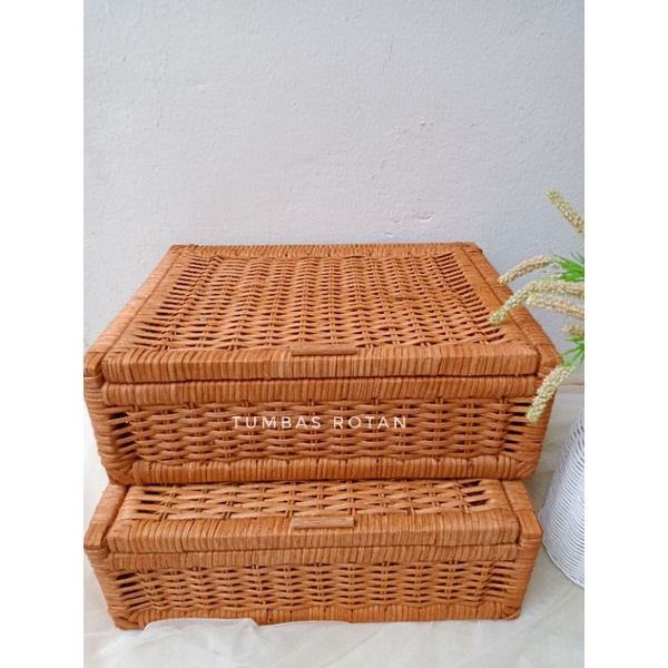 keranjang rotan box COKLAT - keranjang hampers - kotak hampers - keranjang hantaran