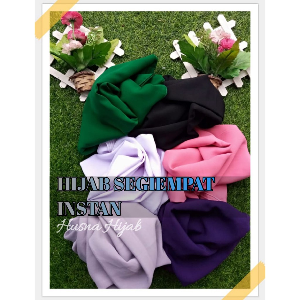 [BRAND HUSNA HIJAB] Khimar Segi Empat INSTAN / Khimar Tinggal Slup Tanpa Jarum / Kerudung Instan