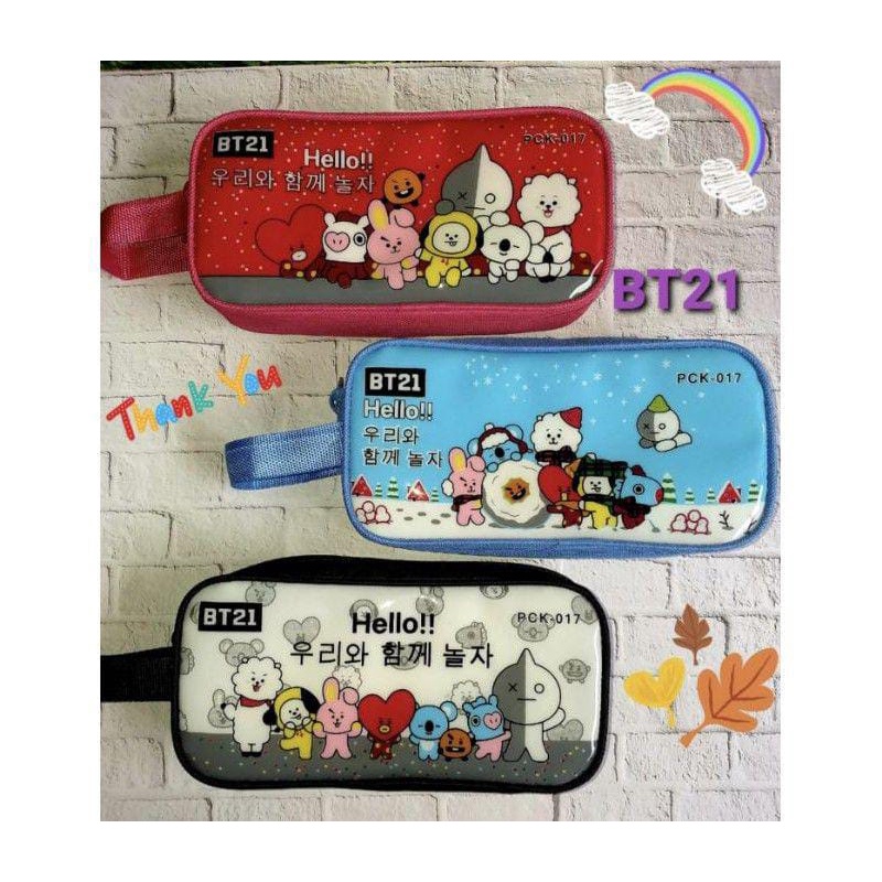 

TEMPAT PENSIL BT21 BTS Kotak Pensil KAIN BTS /PENCIL CASE PVC