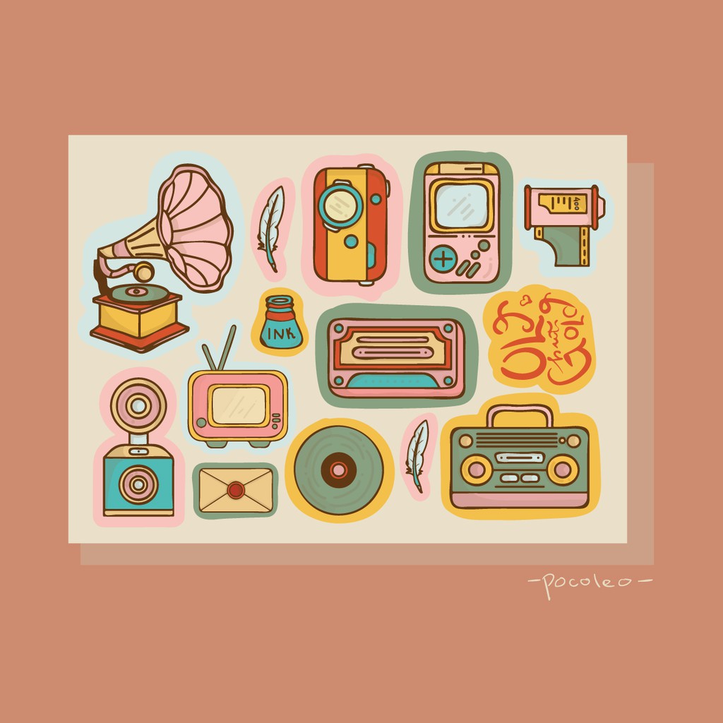 

Pocoloe: Sticker - Back to The Vintage | Stiker Vintage Free Bubble Wrap | Sticker Bujo
