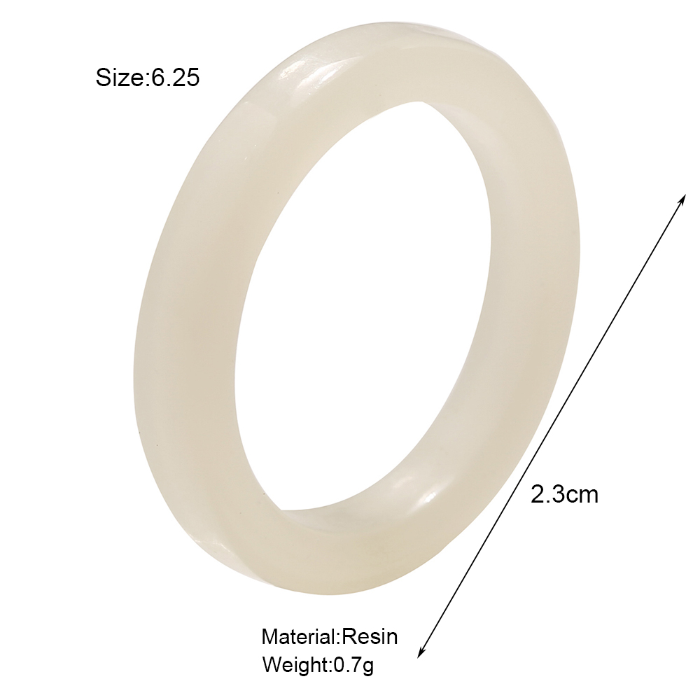 YEEZII Cincin Bahan Resin Warna Polos Gaya Retro Untuk Wanita