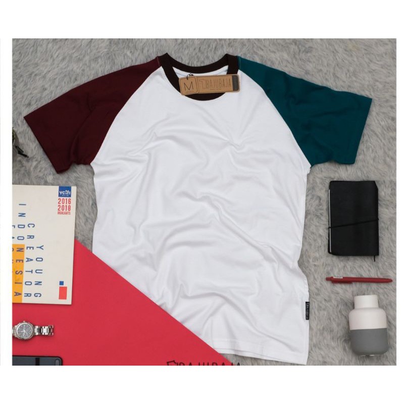 kaos raglan / tshirt raglan lengan pendek / kaos polos kombinasi warna