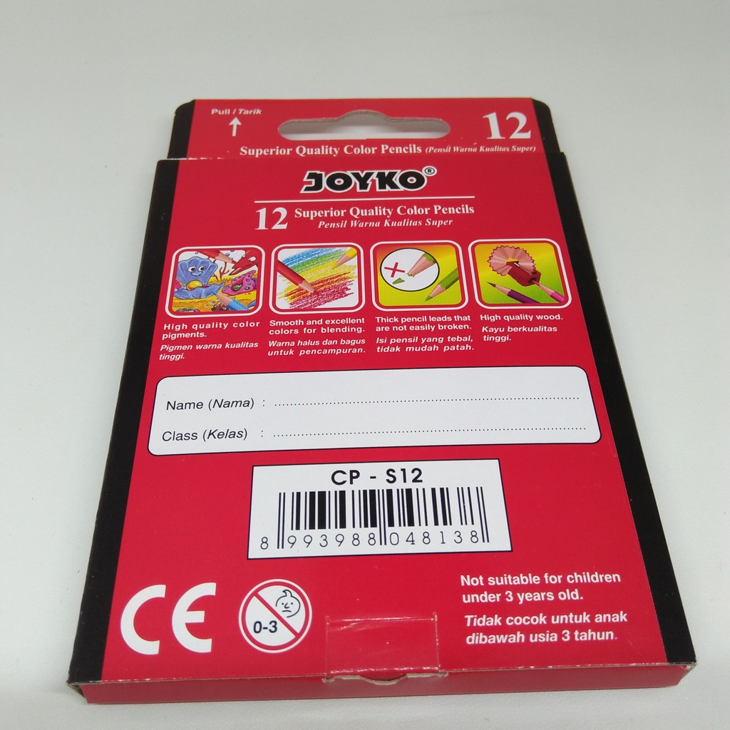 [SET] PENSIL WARNA JOYKO CP-S12 12 WARNA PENDEK-4