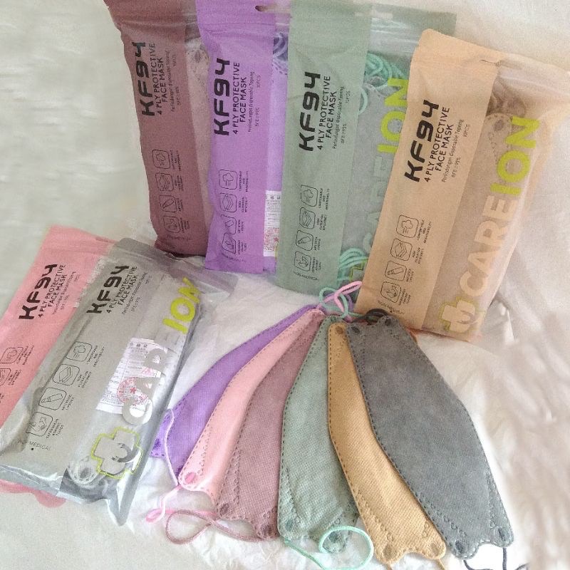 MASKER KF94 CAREION 4PLY WARNA isi 10pcs / masker wemask kf94 3D