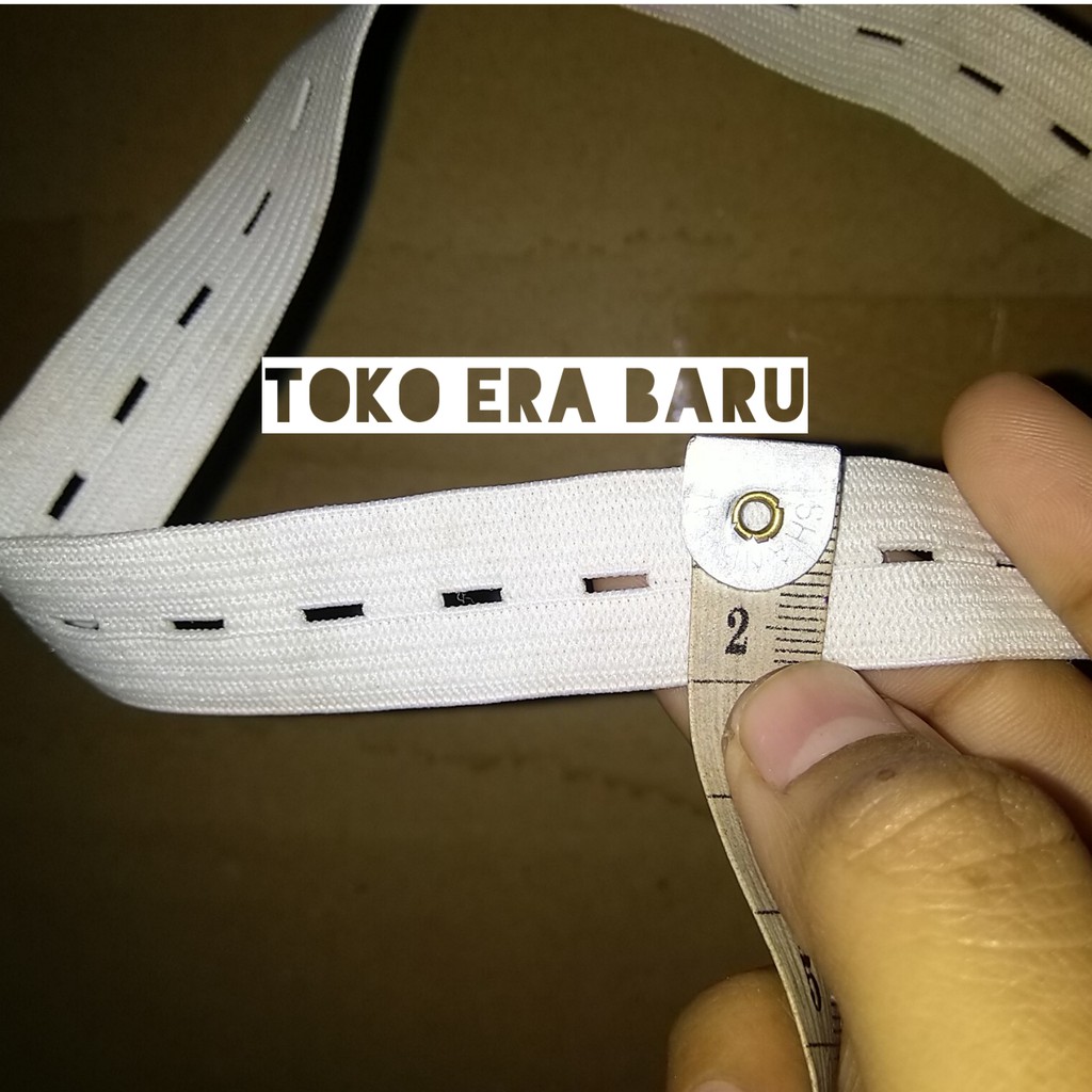 Karet Elastic Lubang Kancing 2cm| Karet Untuk Celana Bayi / Karet Untuk Ibu Hamil-Isi 1 kg