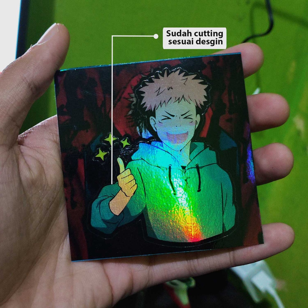 STICKER STIKER HOLOGRAM ANIME -JUJUTSU KAISEN ITADORI YUJI - STIKER LAPTOP