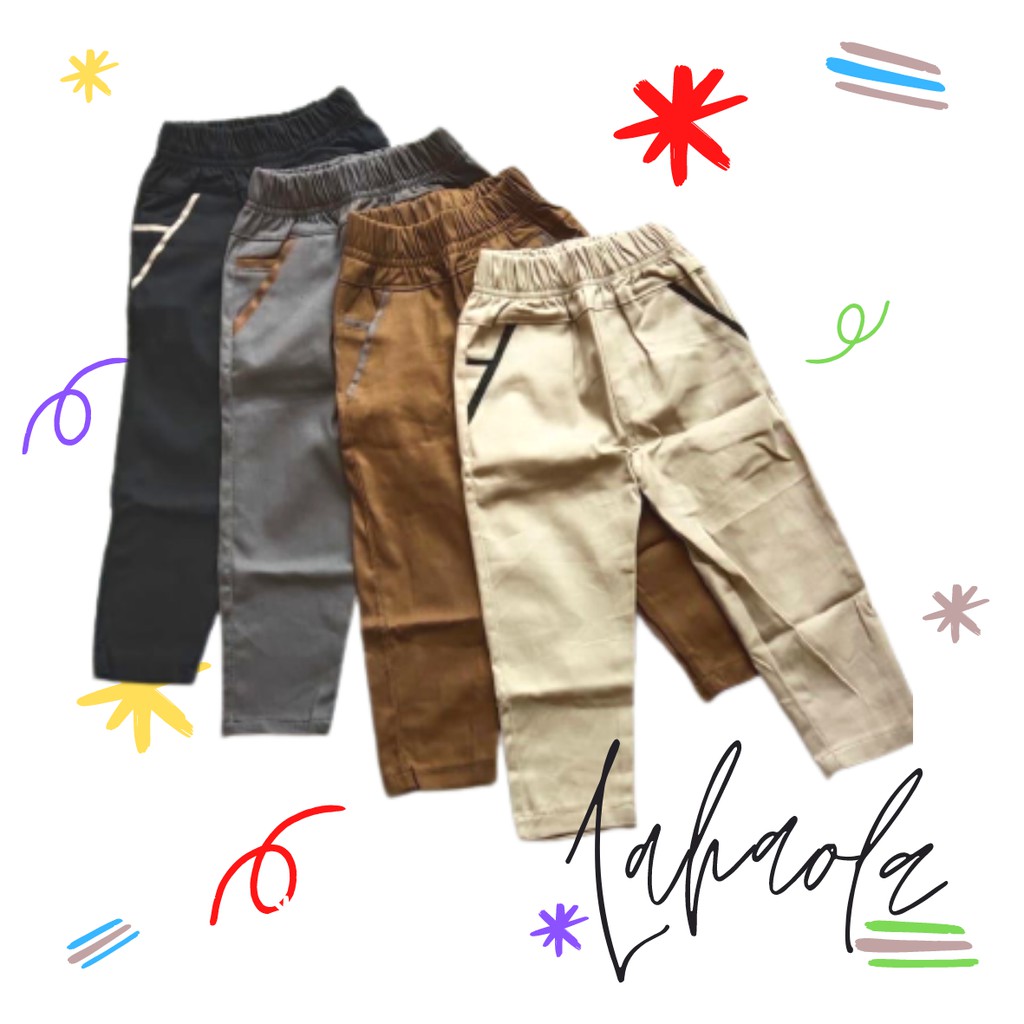 Ecer Pilih Warna 1-13 TH Celana Chino Rip Anak Panjang Laki-laki Terlaris Chinos Slim Fit