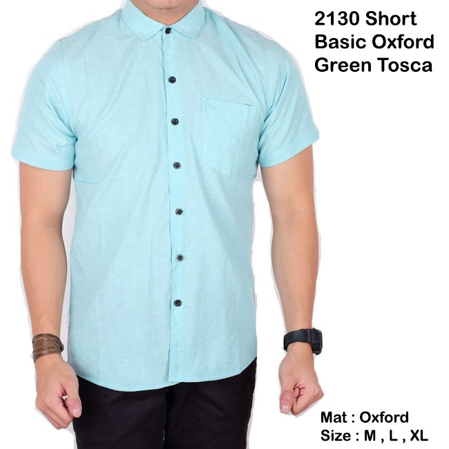 kemeja pria kerja pendek/baju cowok lengan pendek/kemeja polos lengan pendek pria