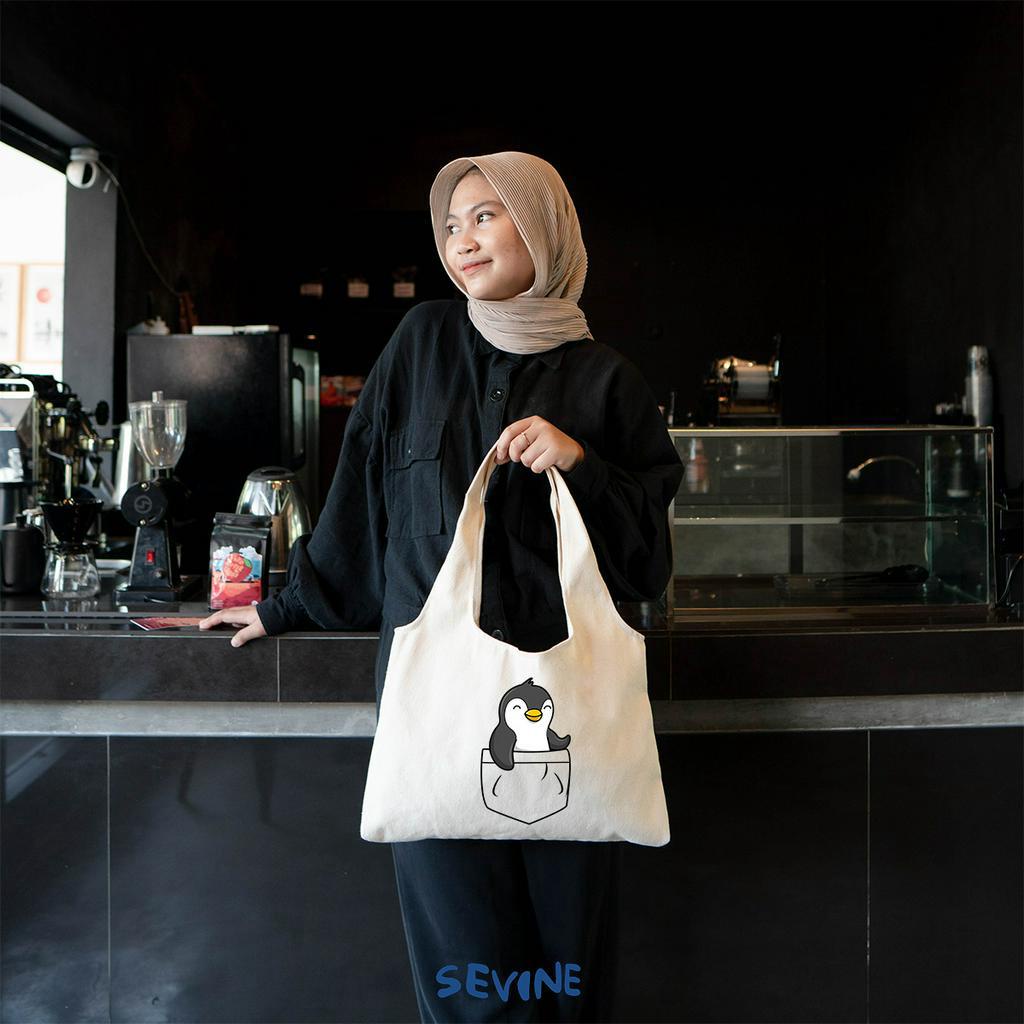 Sevine Tote Bag Kanvas Bonnie Tas Wanita Aesthetic Kuliah Fashion Laptop Sekolah Totebag Vintage Lucu Animal Series - XD