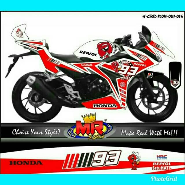 Decal Dekal All New Cbr150r Facelit Marques Merah Putih Stiker