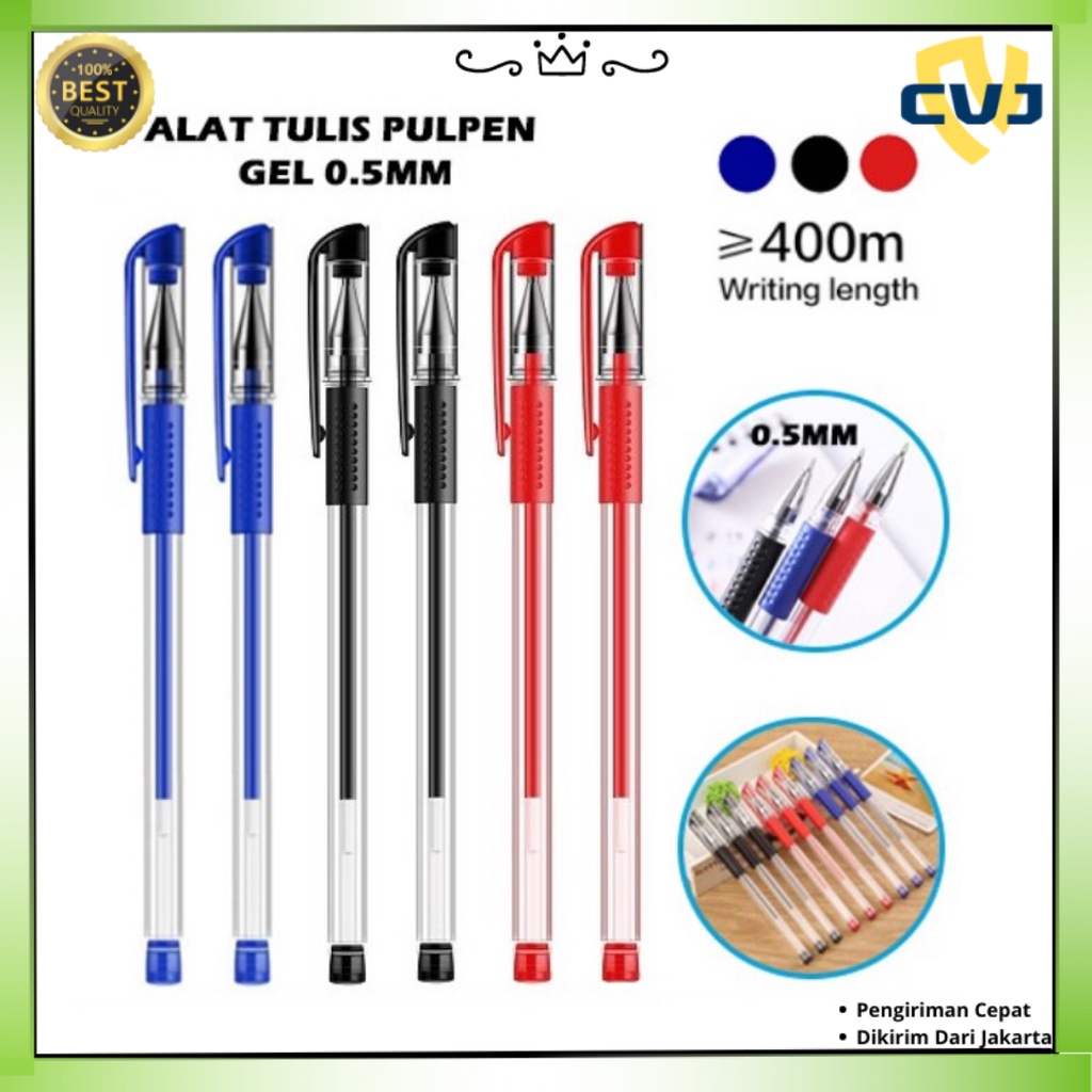 

Pulpen Gel Ink Pen 0.5mm 3 Warna Alat Tulis Kantor Pena Tinta Gel Standart Bullet Tip